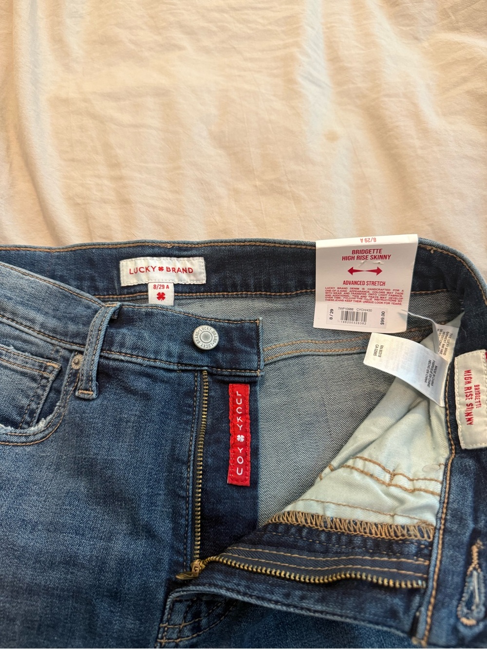 Lucky Brand High Rise Skinny Jeans - Medium Blue Denim